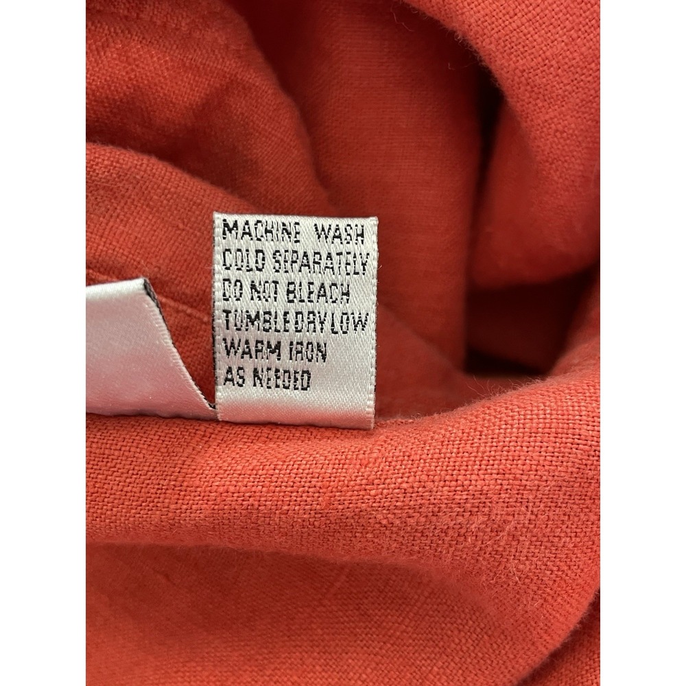 Vintage 90'S CHICO'S DESIGNs Men's long-sleeved linen shirt size L‎ (2) Orange - Picture 7 of 9